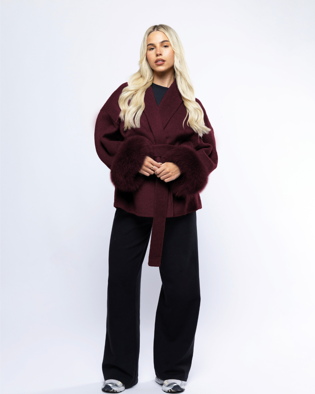 Velvet Blazer with Bow – Purple