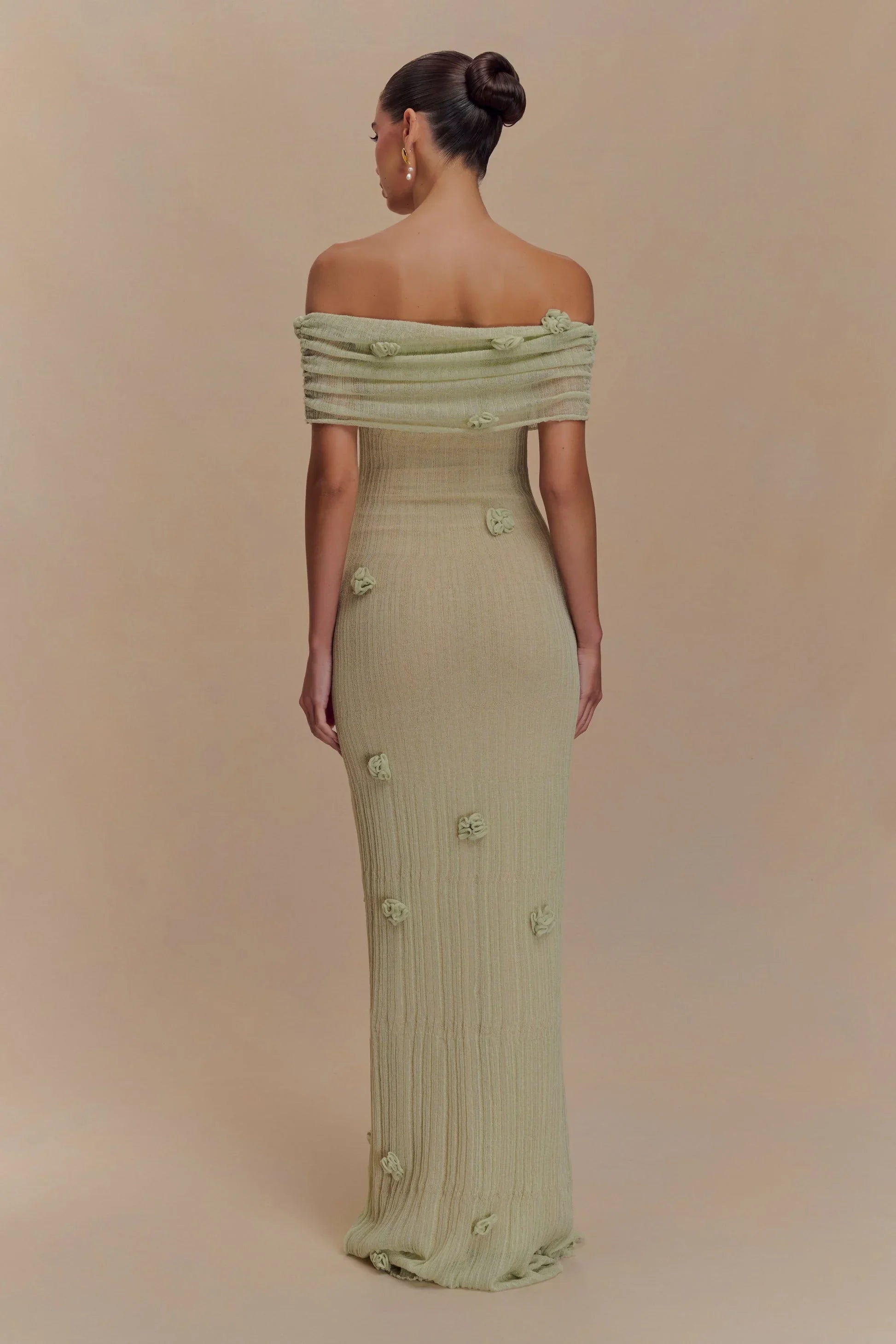 Orchideen-Strick-Maxikleid