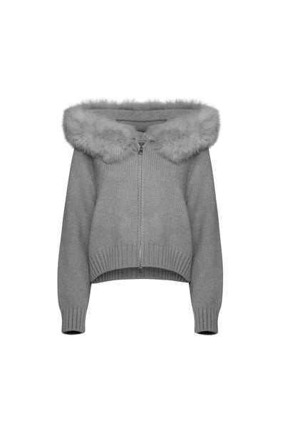 Velvet Cardigan - Gray
