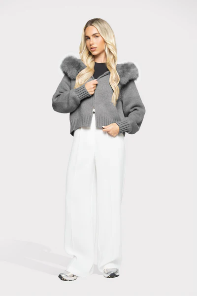 Velvet Cardigan - Gray