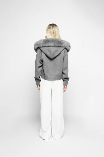 Velvet Cardigan - Gray