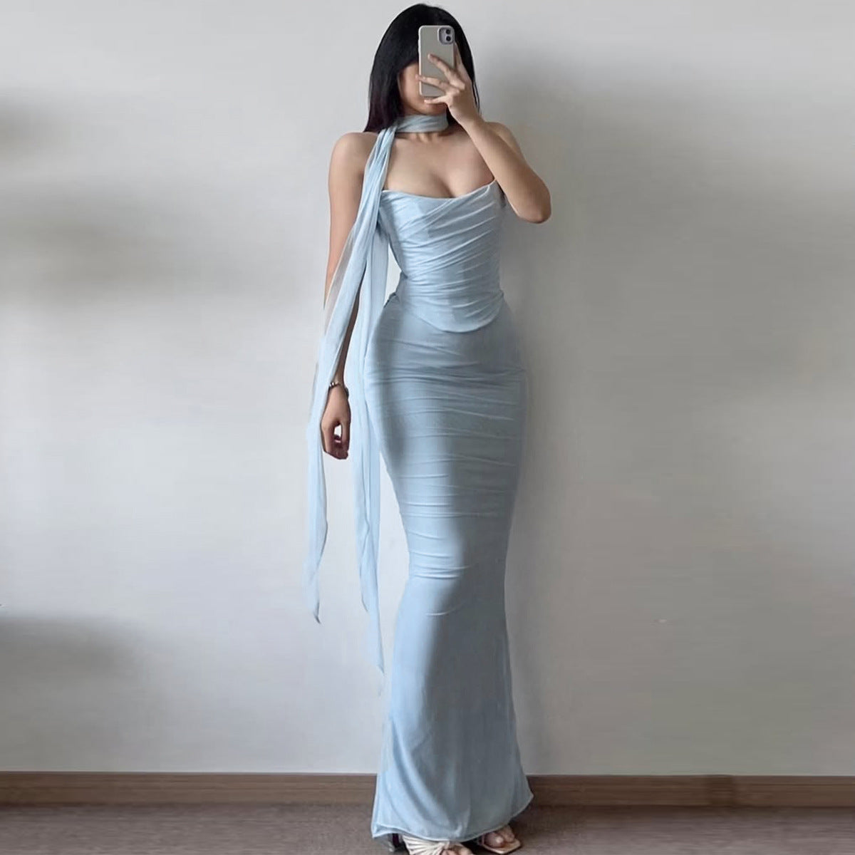 Aniyah | Strapless Bodycon Maxi Dress