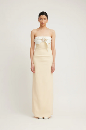 Kasai Dress Lemon/Ivory