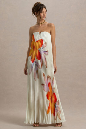 Orange Flower Maxi Dress