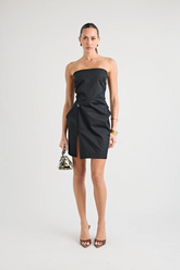 Strapless Twist Dress Black