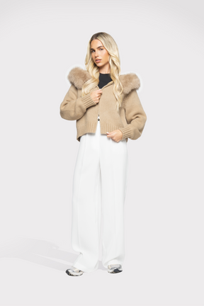 Velvet Cardigan - Off-white