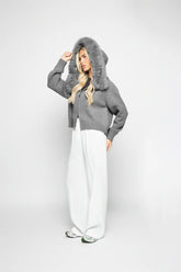 Velvet Cardigan - Gray