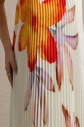 Orange Flower Maxi Dress
