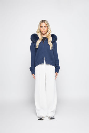 Velvet Cardigan - Blue