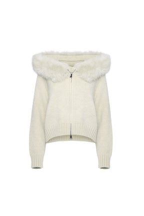 Velvet Cardigan - White