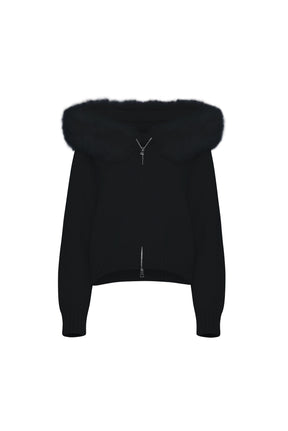 Velvet Cardigan - Black