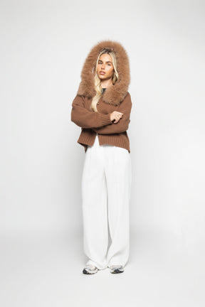 Velvet Cardigan - Sand