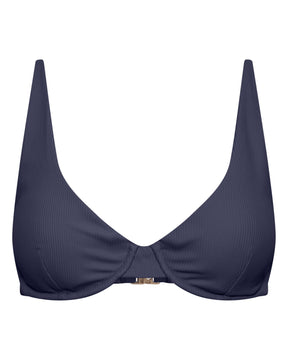 Luna Slate Ribbed Top