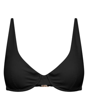 Luna Midnight Ribbed Top