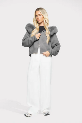Velvet Cardigan - Gray