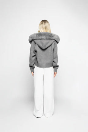 Velvet Cardigan - Gray