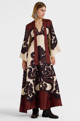 Passionfruit Cascade Satin Maxi Dress