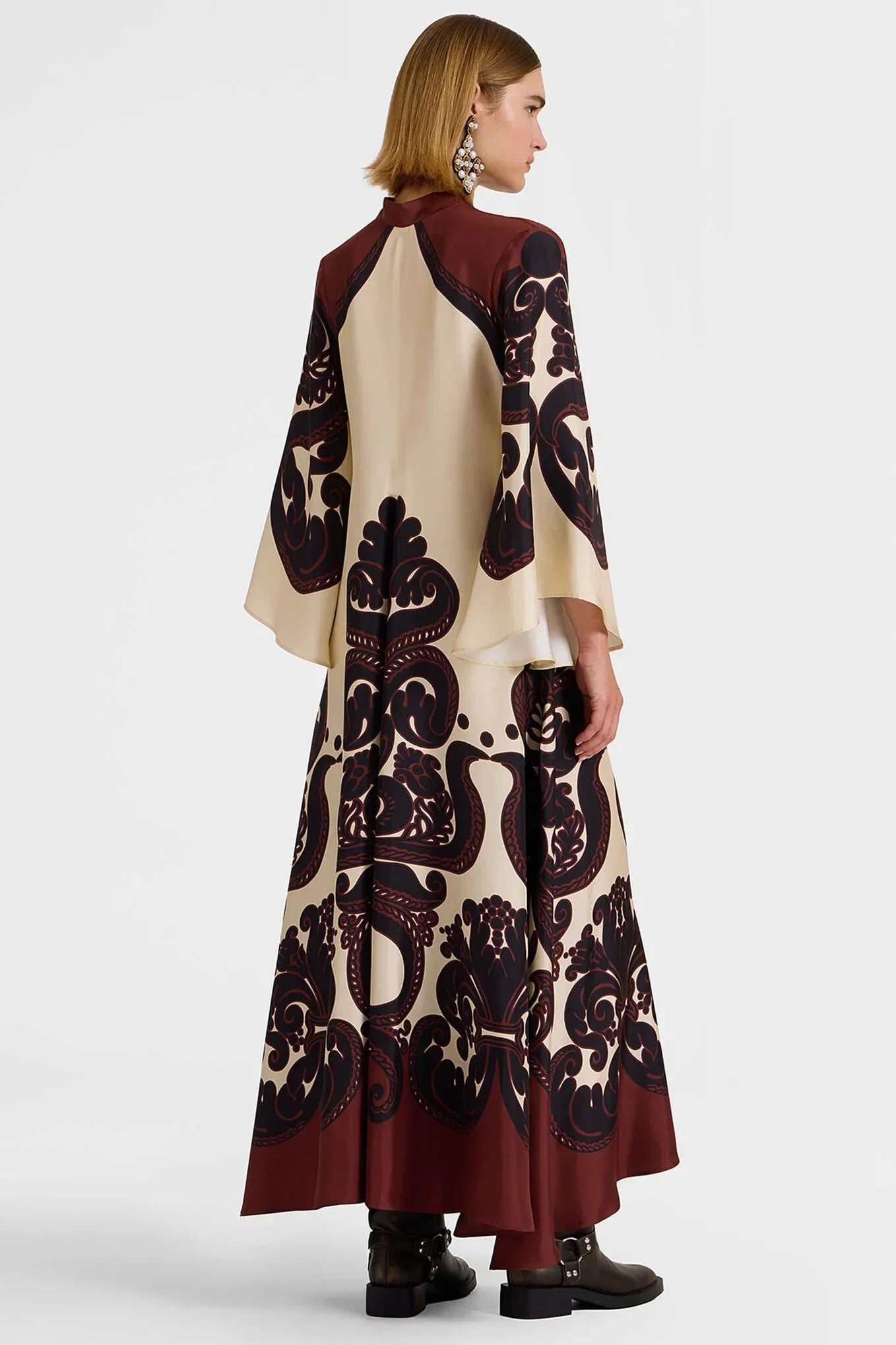 Passionfruit Cascade Satin Maxi Dress