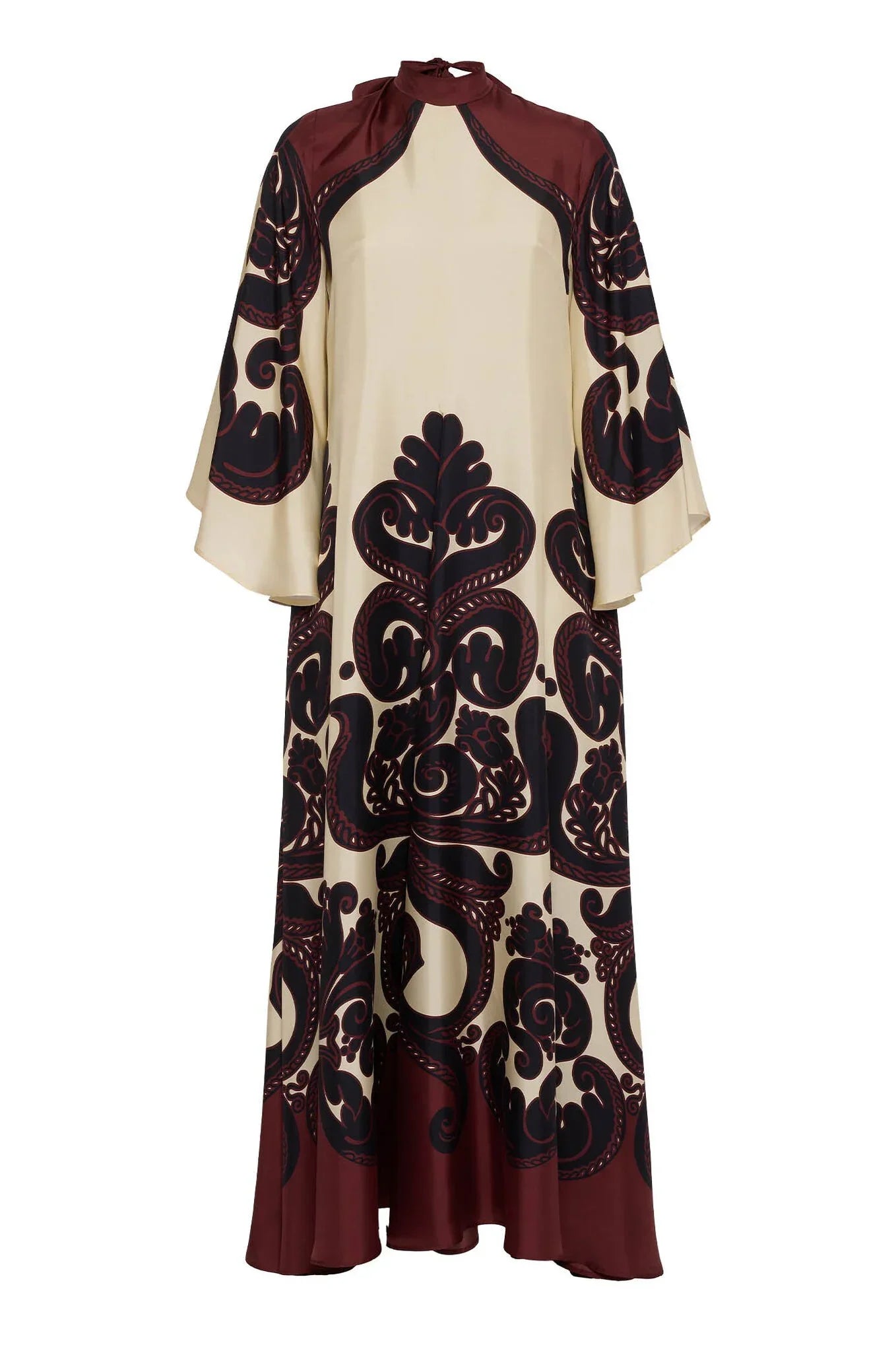 Passionfruit Cascade Satin Maxi Dress