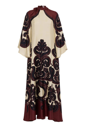 Passionfruit Cascade Satin Maxi Dress