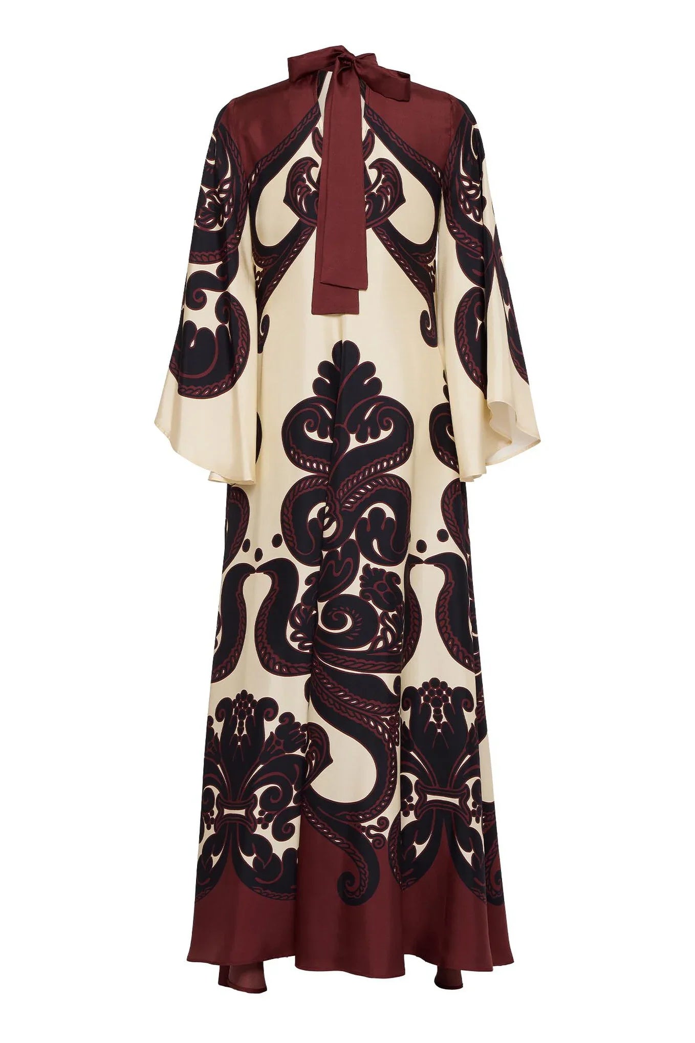 Passionfruit Cascade Satin Maxi Dress
