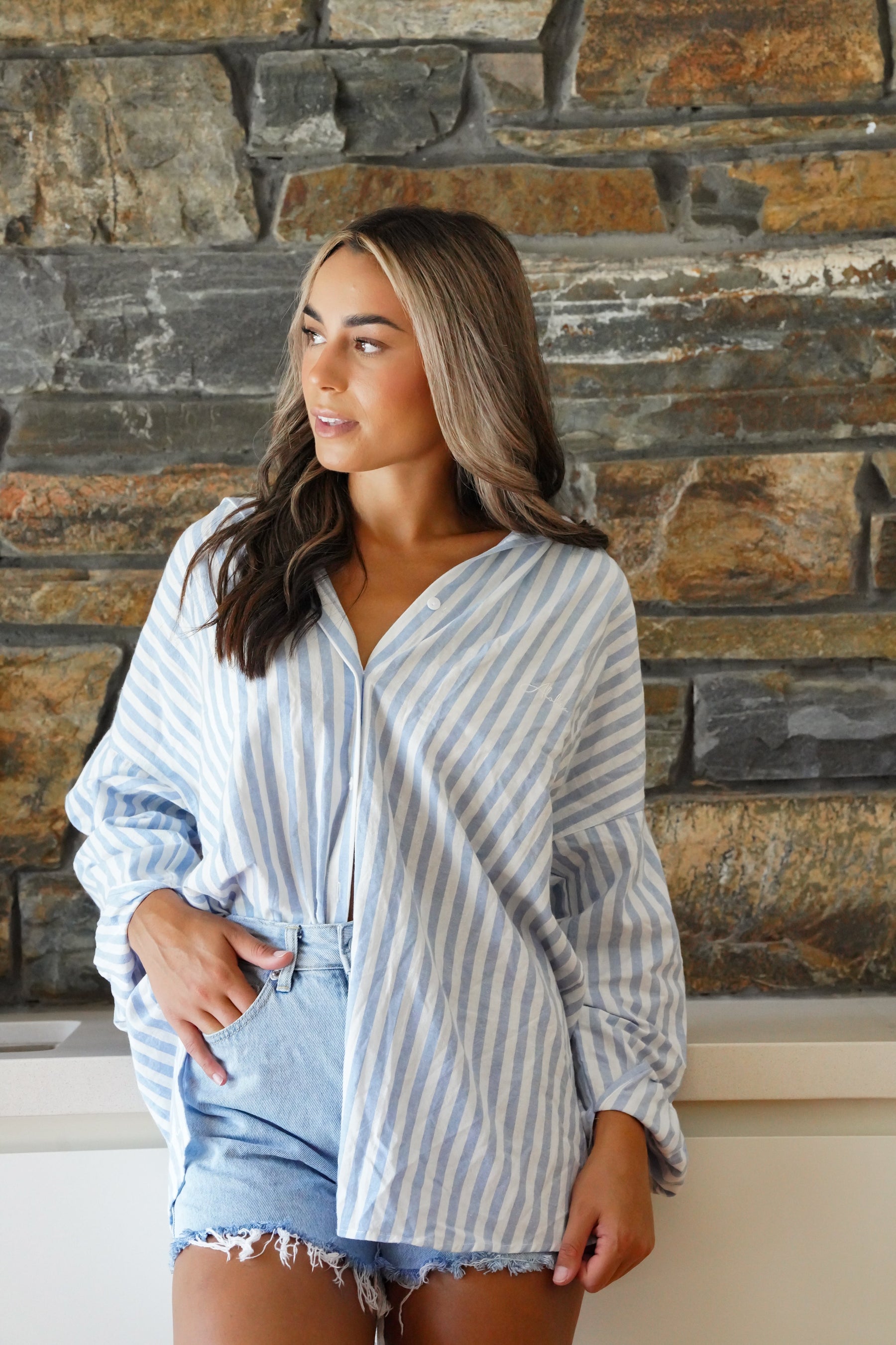 Oversized Linen Shirt Mist