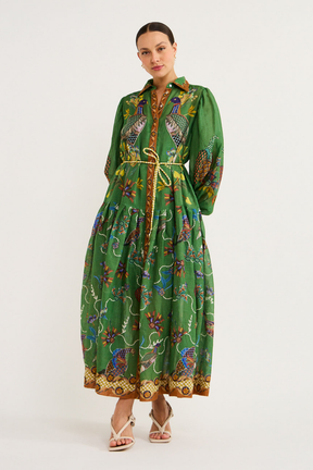 Valencia Lantern Sleeve Maxi Dress
