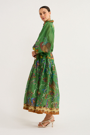 Valencia Lantern Sleeve Maxi Dress