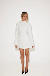 Muse Split Sleeve Mini Dress White