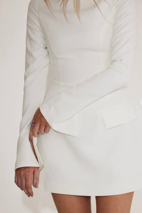 Muse Split Sleeve Mini Dress White