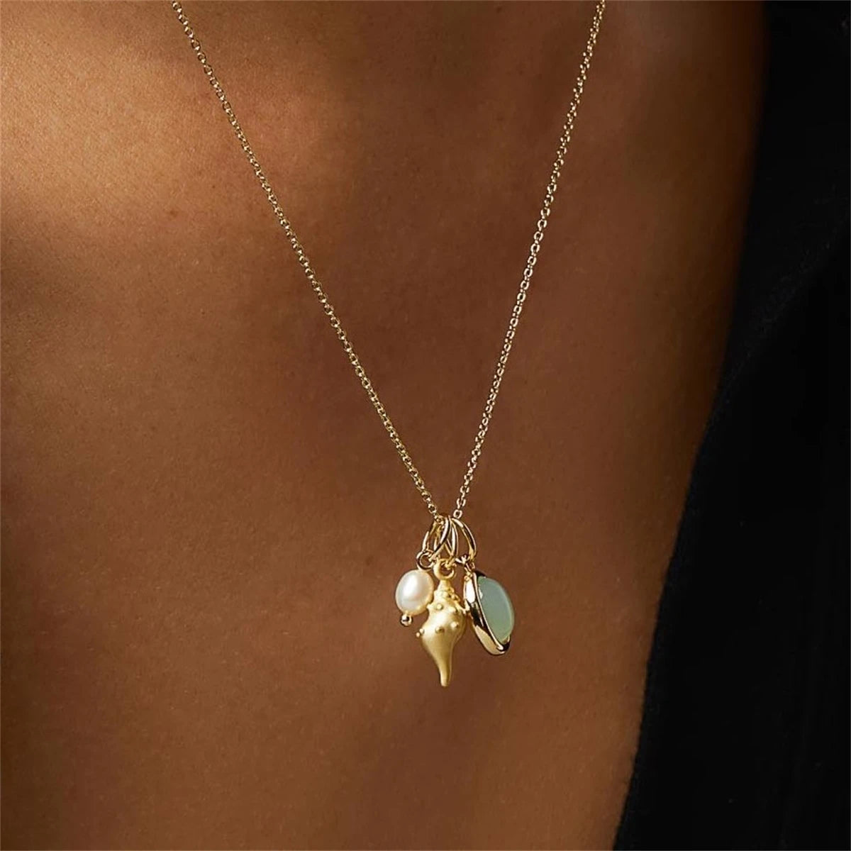 Trio Charm Pendant Necklace
