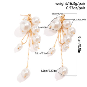 Pearl Tassel Drop Earrings