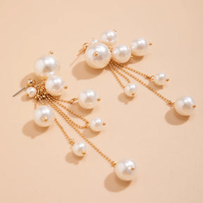 Pearl Tassel Drop Earrings
